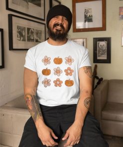 t shirt white fall floral pumpkin halloween spooky vibes spooky h2zyis