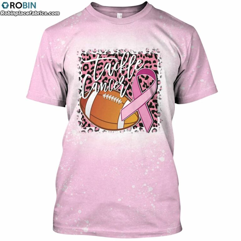 Tackle Breast Cancer Awareness Leopard Bleached T-shirt – Tackle Cancer Football Shirt