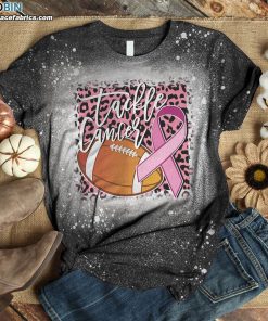 tackle breast cancer awareness leopard bleached t shirt tackle cancer football shirt 3 6tiyF