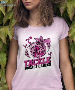 Tackle Breast Cancer Bleached T-Shirt – Breast Cancer Awareness Bleach Shirt for Football Lover