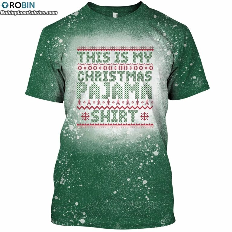This Is My Christmas Pajama Bleached T-Shirt – Funny Christmas Shirts
