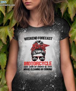 weekend forecast motorcycle messy hair bun bleached t shirt halloween women biker custom bleach shirt 3 kiDzr