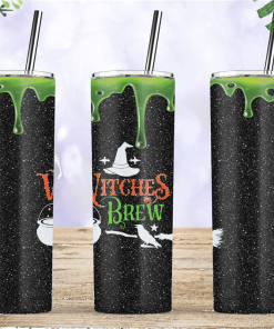 Witches Brew Glitter Halloween Tumbler Skinny Tumbler