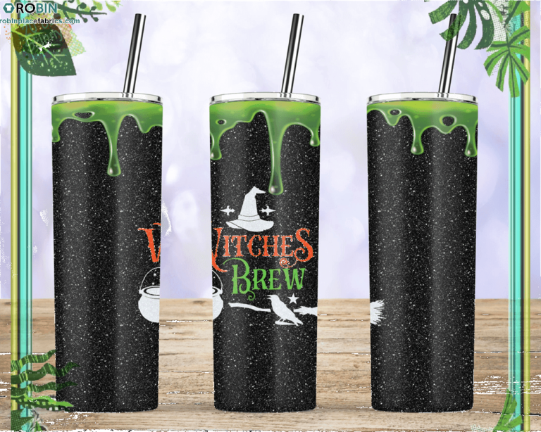 Witches Brew Glitter Halloween Tumbler Skinny Tumbler