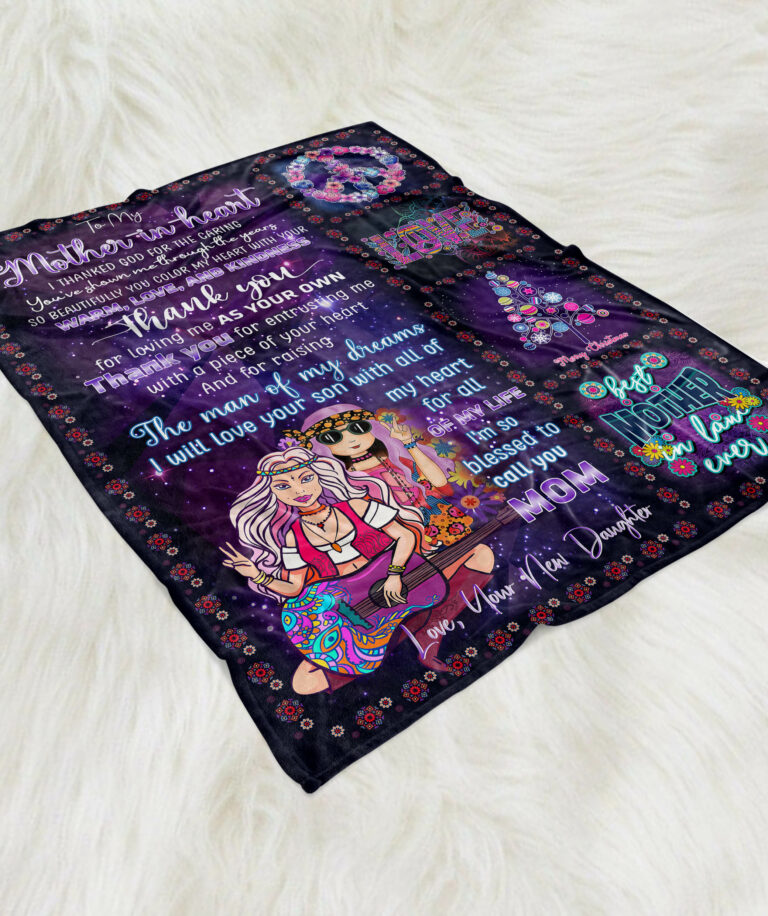 To Mother-In-Law Quilt & Fleece Blanket – Thank You  Christmas Hippie Blanket – Sentimental Gifts For Mother-In-Law Blanket With Quotes