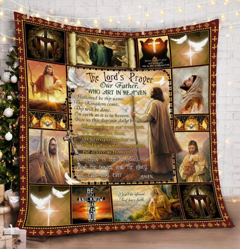 The Lords Prayer Our Father Quilt Blanket Jesus Gift Unique Christian Gifts Christmas Religious Gifts Christian Gift Christian Gifts For Women