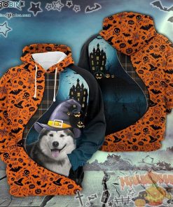 Alaskan Malamute Halloween Pattern 3D All-Over Print Unisex Hoodie