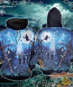 Alien Death Halloween Blue 3D All-Over Print Unisex Hoodie