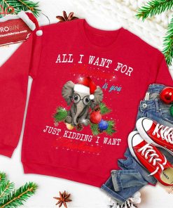 all i want for christmas is elephants funny xmas gift ugly christmas sweatshirt 1 U0QOw