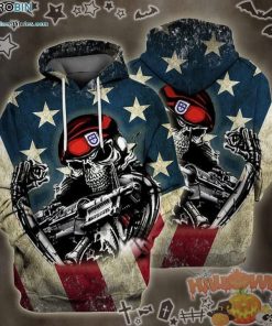 American Paratrooper Skull Halloween Colorful 3D All-Over Print Unisex Hoodie