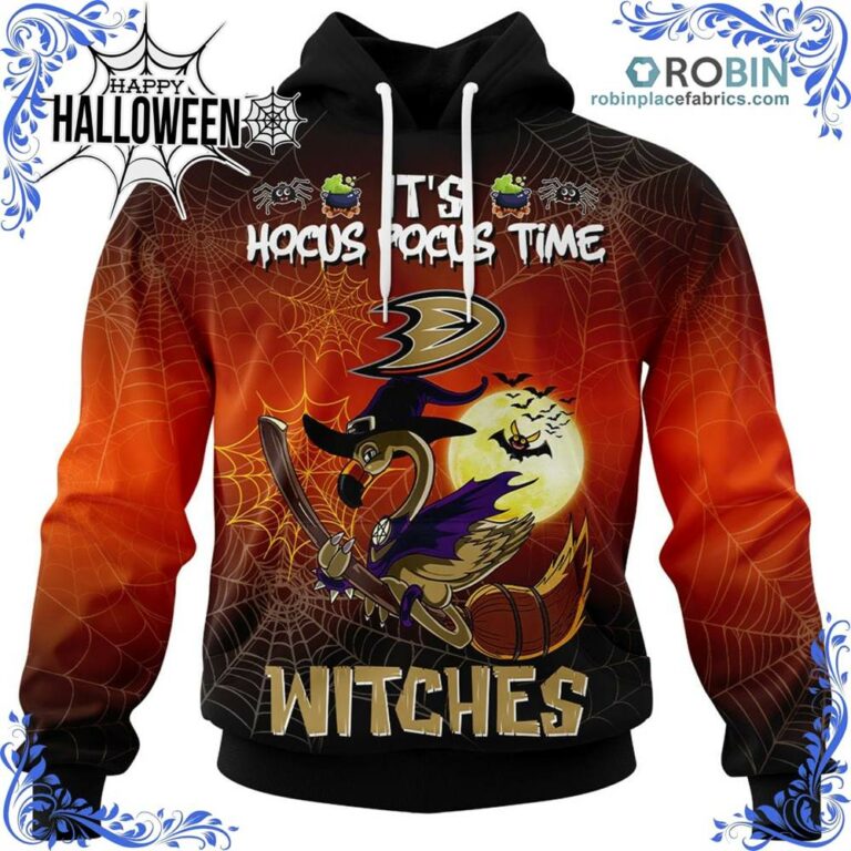 Anaheim Ducks Halloween Jersey Flamingo Witches Hocus Pocus All Over Print – AOP Shirt