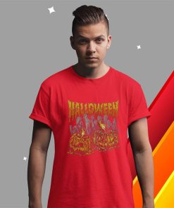 angry pumpkins with roaring fire halloween shirt 4 z03SR