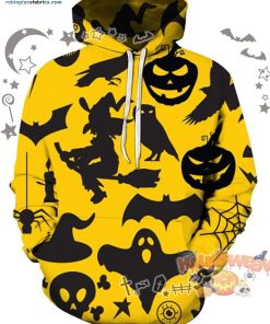 Apple Pumpkin Black Cat Let’S Eat Kids Punctuation Saves Lives Halloween Black Orange 3D All-Over Print Unisex Hoodie