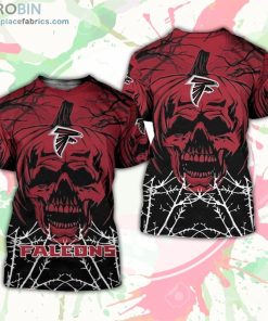 Atlanta Falcons T-Shirt Halloween Pumpkin Skull – AOP Tshirt