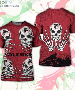 Atlanta Falcons T-Shirt Skull For Halloween Graphic – AOP Tshirt