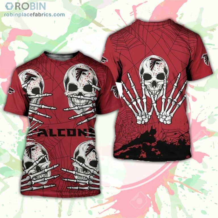 Atlanta Falcons T-Shirt Skull For Halloween Graphic – AOP Tshirt