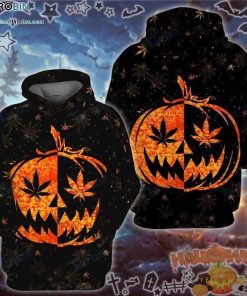 Autumn Pumpkin Halloween Black 3D All-Over Print Unisex Hoodie