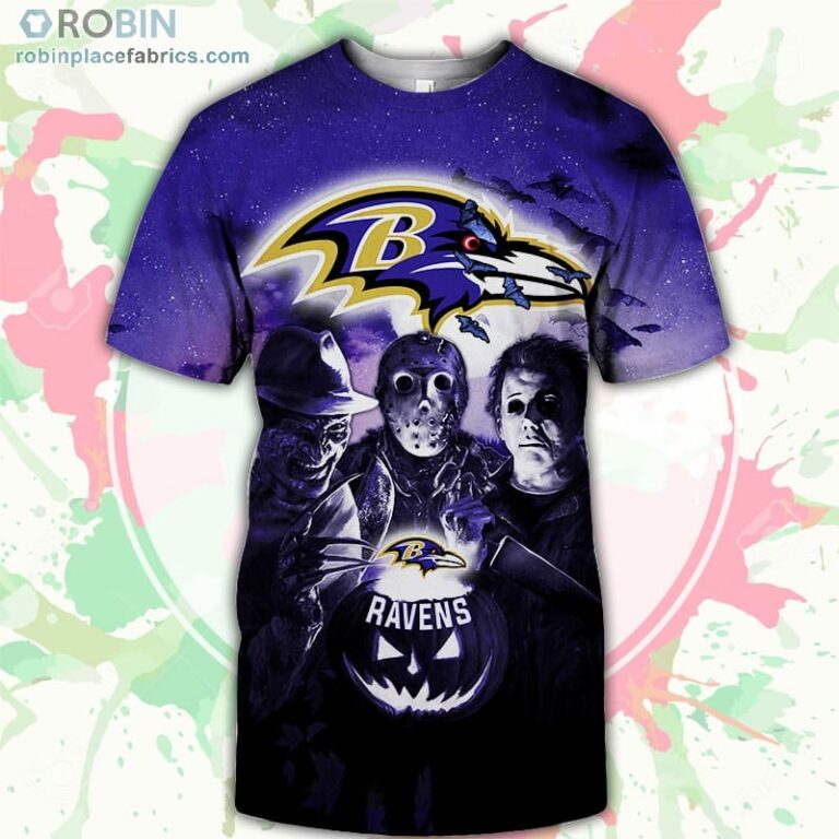 Baltimore Ravens T-Shirt Halloween Horror Night – AOP Tshirt