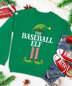 Baseball Elf Matching Family Group Christmas Party Pajama Ugly Christmas Sweatshirt