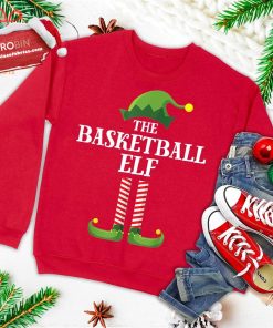 Basketball Elf Matching Family Group Christmas Party Pajama Ugly Christmas Sweatshirt