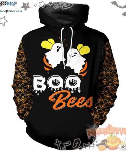 Bee Ghost Boo Bees Halloween Black 3D All-Over Print Unisex Hoodie