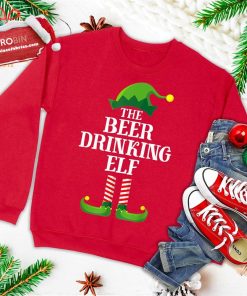 beer drinking elf matching family group christmas party pj ugly christmas sweatshirt 3 Jczlz