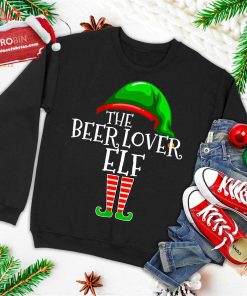 Beer Lover Elf Group Matching Family Christmas Gift Funny Ugly Christmas Sweatshirt
