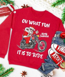 biker santa motorcycle fan merry christmas xmas holidays ugly christmas sweatshirt 1 MwjXz