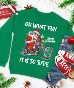 biker santa motorcycle fan merry christmas xmas holidays ugly christmas sweatshirt 4 hkgDE