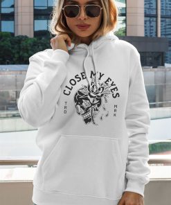 Black and White Skull and Rose Letters Close My Eyes Shirt