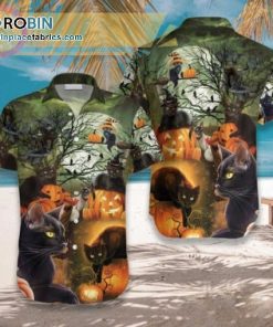 black cat 26 the pumpkin short sleeve hawaiian shirts 98 XPjXJ