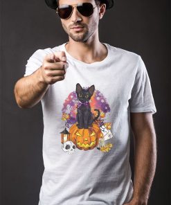 black cat and pumpkin skull halloween shirt 1 HsNrr