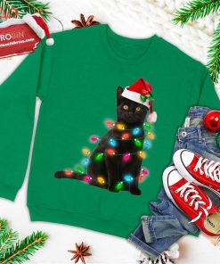 black cat christmas light tshirt funny cat lover christmas ugly christmas sweatshirt 2 Mh0IL