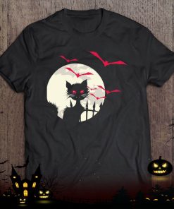 black cat full moon bats costume cute easy halloween gift shirt 1012 WEAUi