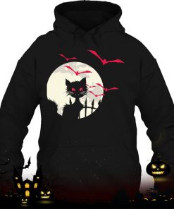 black cat full moon bats costume cute easy halloween gift shirt 1014 m72vb