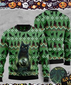 Black Cat Halloween Ugly Sweater