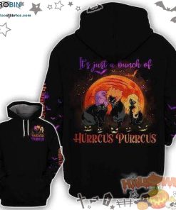 Black Cat Hurrcus Purrcus Halloween Black 3D All-Over Print Unisex Hoodie