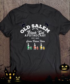black cat old salem apothecary co est company sign witch fun shirt 1256 IsqWL