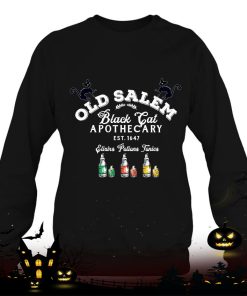 black cat old salem apothecary co est company sign witch fun shirt 1259 JX7IJ