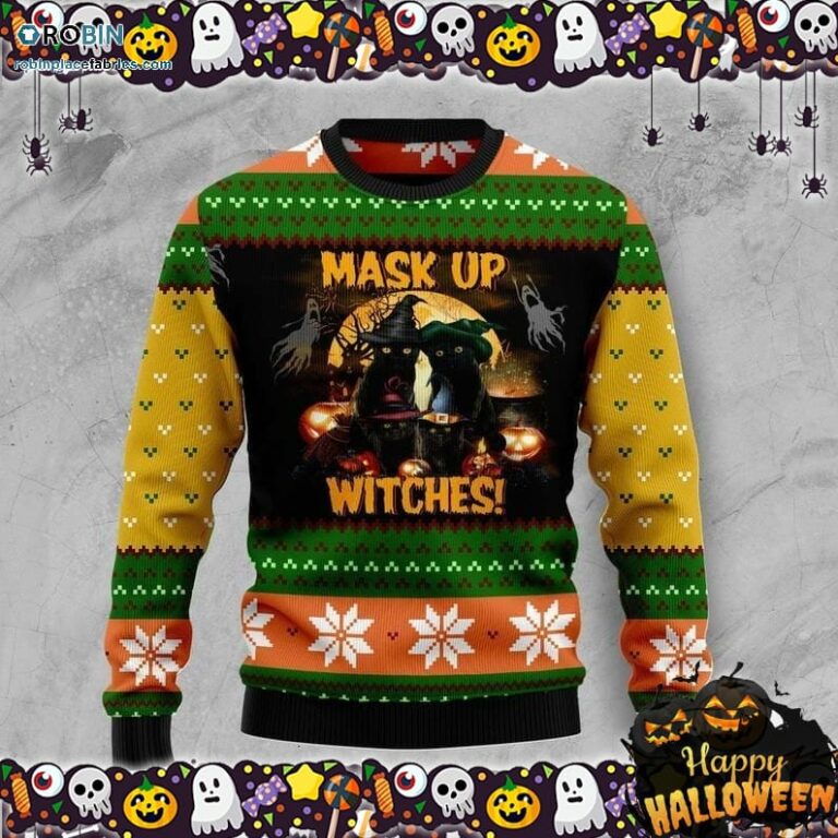 Black Cat Witches Halloween Ugly Sweater