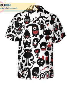black monsters for halloween casual short sleeve hawaiian shirts 256 xl5S2