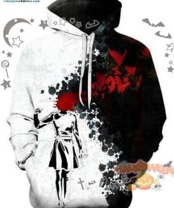 Blood Girl Halloween Black White 3D All-Over Print Unisex Hoodie Blood Girl Halloween Black White 3D All-Over Print Unisex Hoodie