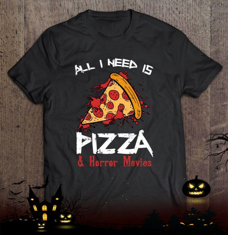 Bloody Pizza Horror Movies Costume Funny Food Halloween Shirt