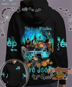 Blue Jeep Cemetery The Best Witches Drive Jeeps Halloween Black 3D All-Over Print Unisex Hoodie