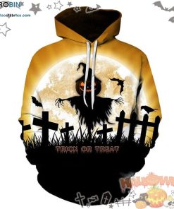 Bogey Moon Trick Or Treat Halloween Black 3D All-Over Print Unisex Hoodie