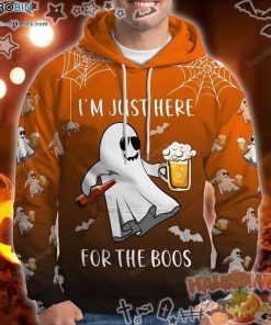 Boo Beer I Am Just Here Halloween Orange 3D All-Over Print Unisex Hoodie