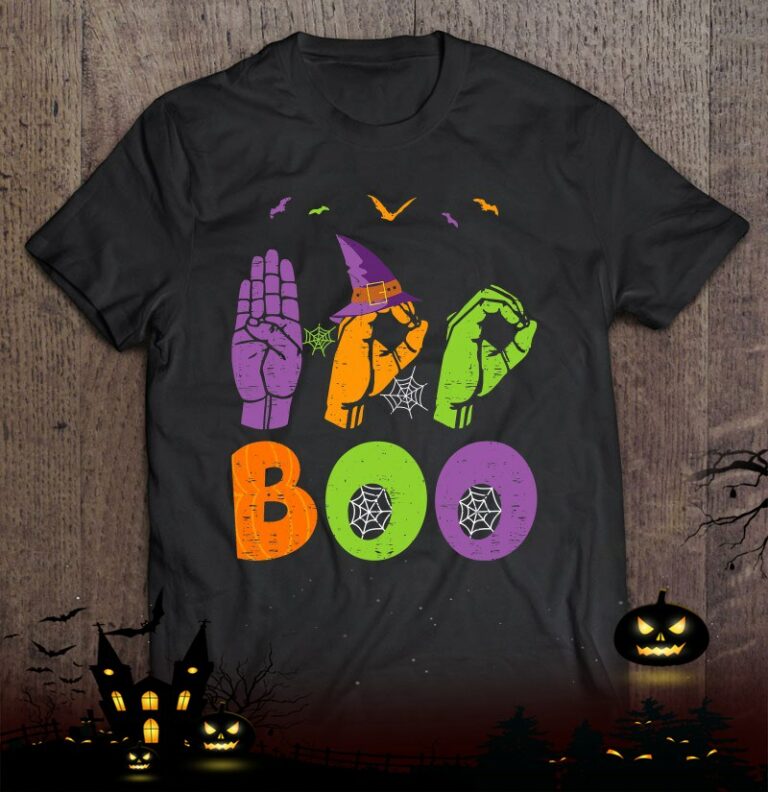 Boo Hands American Sign Language Pride Asl Halloween Shirt