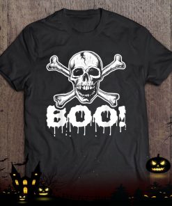 boo scary halloween spooky skull and crossbone shirt 684 1i9XM