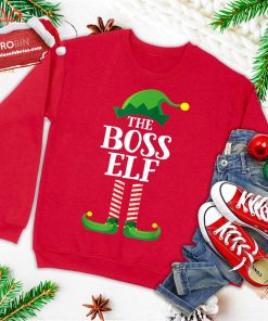 boss elf matching family group christmas party pajama ugly christmas sweatshirt 4 PRpx5