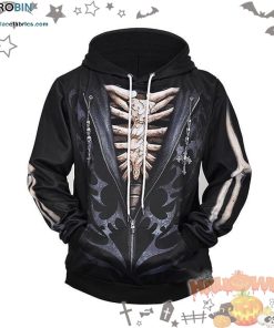 Breast Bone Halloween Black 3D All-Over Print Unisex Hoodie